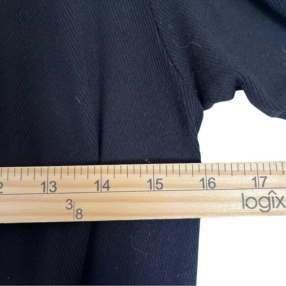 Free People Tessa Drape Neck Collared Dress Womens Small Black Mini Long Sleeve - Picture 8 of 11